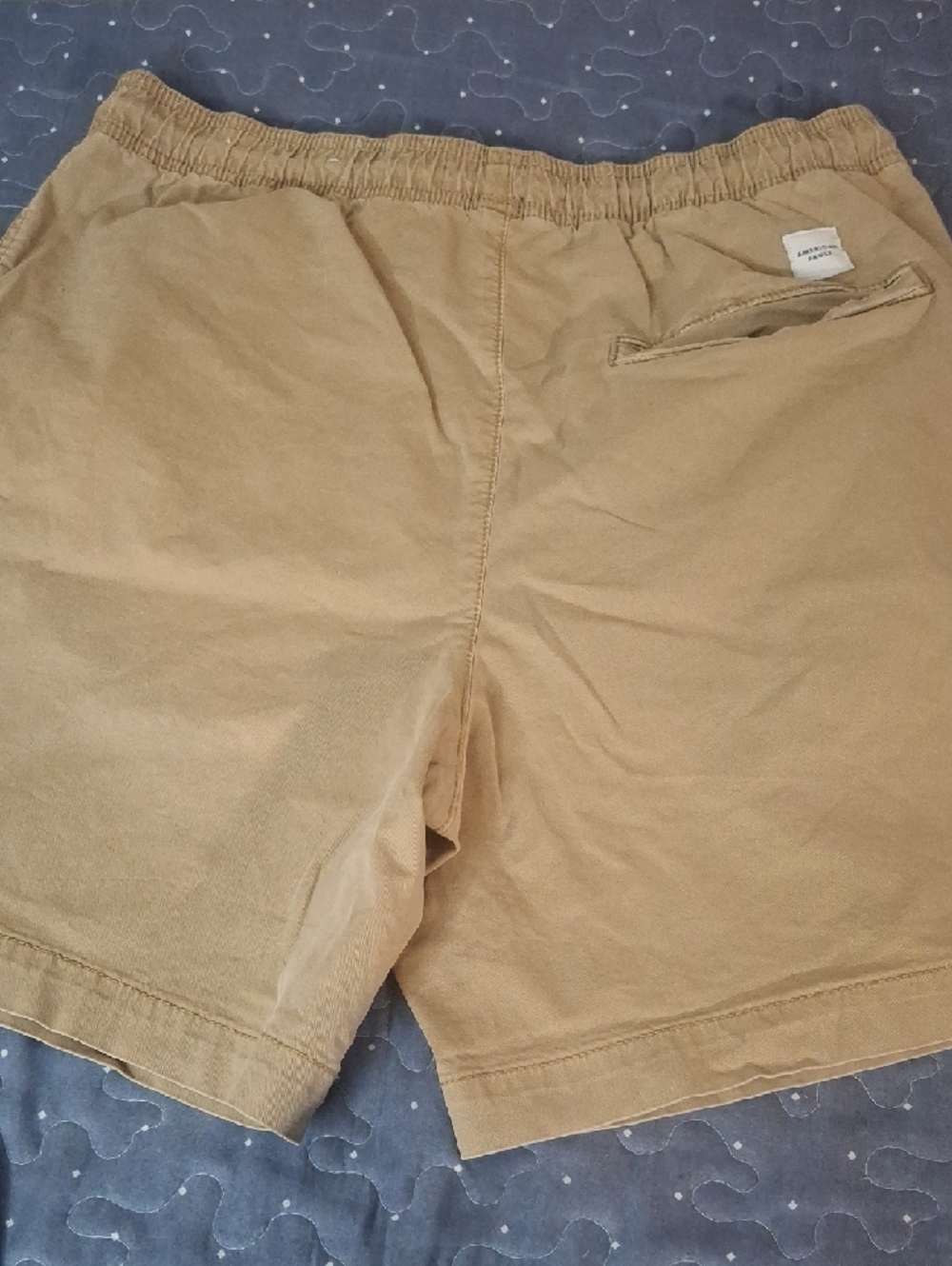 American Eagle Men's Drawstring Cotton Shorts - Tan size small - Picture 3 of 5